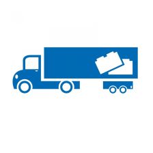 Kamion veze kostky - dětská samolepka na zeď Kamion veze kostky - dětská samolepka na zeď