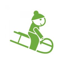 Kluk na saních - samolepka na zeď Kluk na saních - samolepka na zeď