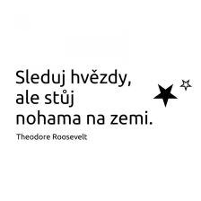Motivační citát Sleduj hvězdy, ale stůj nohama na zemi - samolepka na zeď Motivační citát Sleduj hvězdy, ale stůj nohama na zemi - samolepka na zeď