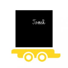 Vagónek s tabulí na křídy - samolepka na zeď Vagónek s tabulí na křídy - samolepka na zeď