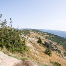 Pohled na východní Krkonoše od Harrachových kamenů